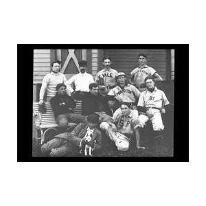  College Baseball Players with Terrier 12x18 Giclee on 