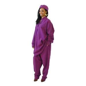  Cotton Pant Set   String Tied  Purple 