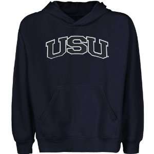  Utah State Aggies Youth Navy Blue Arch Applique Pullover 