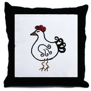  Wobbly Hen Humor Throw Pillow by 