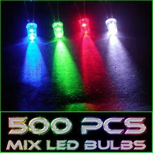 500 pcs Mixed Colors LED Light Bulbs Throwies LED Parts  
