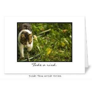  Think outside the box encouragement greeting card 5 x 7 