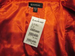 Brand New bebe Belted Trench Jacket Coat In Red Color Size XS  