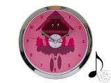 Cuckoo Chime Chrome Wall Clock   Sound On The Hour  