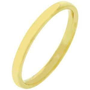  NEW 2mm Gold Bonded Stainless Steel Wedding Band Jewelry