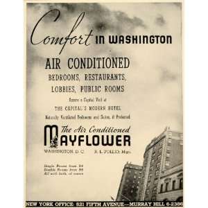  1937 Ad Mayflower Hotel Washington D C Capital Pollio 