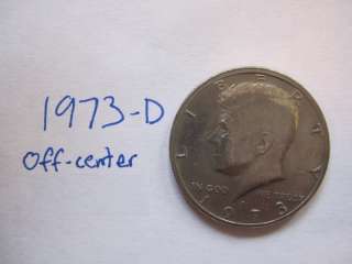 Kennedy Half Dollar Error Coins Off Center Strike 1971 & 1973  