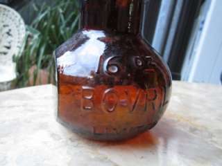 Vintage 16oz English Bovril Beef Stock Brown Bottle  