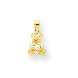  Birthstone Bear Pearl Charm in 14k Yellow Gold: Jewelry