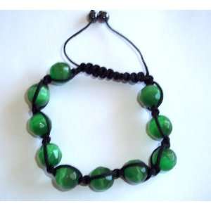  Unisex Hip Hop bracelet, Natural Green Agate True FashionNY Jewelry