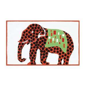  The Rug Market Elephant Pattern Cotton Rug, 4 ft 7 in x 7 