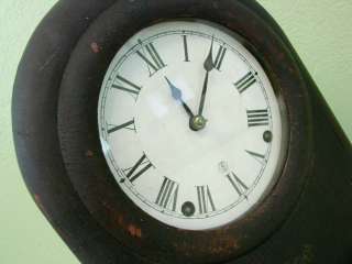 Antique 1869 Bodie Spring Brass 8 Day Wall Clock  