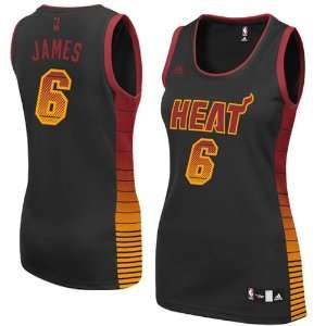  adidas LeBron James Miami Heat Womens Vibe Swingman Jersey   Black 