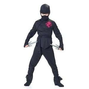   : Black Ninja Child Halloween Costume Size 8 10 Medium: Toys & Games