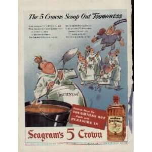 The 5 Crowns Scoop Out Toughness . 1942 Seagrams 5 Crown Whiskey 