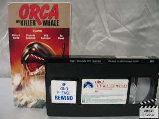 Orca The Killer Whale VHS Richard Harris, Bo Derek  