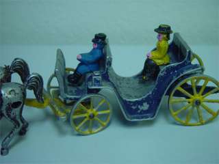 Vintage Stanley Cast Aluminum Toy Horse and Carriage  