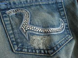 Rock&Republic ROTH Crystal Pkt Vintage Boot Cut Jeans 29x32  