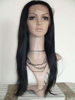 full lace wig remy indian hair silky straight 181b#  