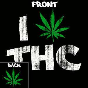 T091 I Love THC Marijuana Weed Pot Grass T Shirt NEW  