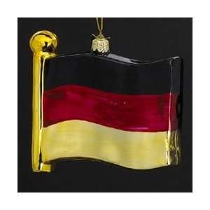   of 4 Noble Gems Mouth Blown Glass Flag of Germany Christmas Ornaments