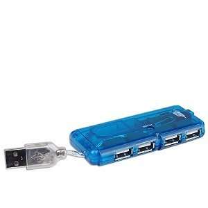  4 Port USB 2.0 Hub (Translucent Blue) Electronics