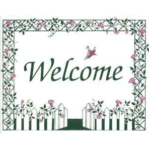  Picket Fence Welcome Plaque: Patio, Lawn & Garden