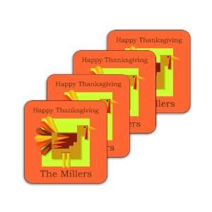 Thanksgiving Turkey Coaster Set of 4