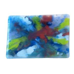 Multi Colored Glass Fusion Soap Dish