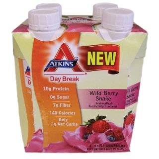 Atkins Day Break Wild Berry Shake, 11 oz containers, 4 Count by 