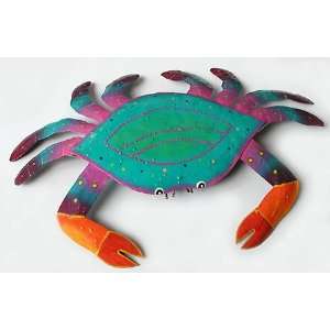   Pink Crab   Haitian Metal Art Tropical Design 15x21 Home & Kitchen
