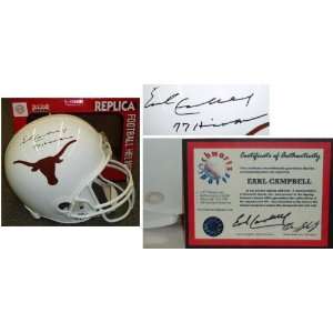  Earl Campbell Signed Texas Rep Helmet Inscribed Sports 