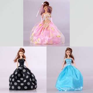 beautiful party lace Clothes Dress Gown for Barbie Doll 650  