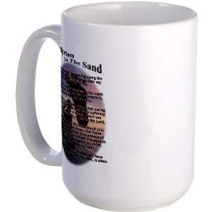  Footprints In The Sand Christian Large Mug by  