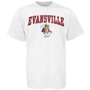 Evansville Purple Aces Youth White Bare Essentials T shirt  