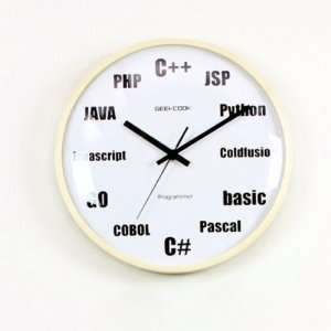  Programming Languages Clock White Rim