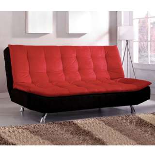Mancora Red & Black Microfiber Sofa Bed / Futon  