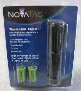 NEW NovaTac Black Special Ops LED Flashlight 120SO BK 689076020084 