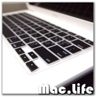 BLACK Silicone Keyboard Cover for Macbook White 13  