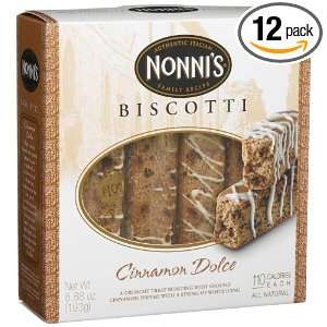 Nonnis Cinnamon Dolce Biscotti, 6.88 Ounce Boxes (Pack of 12)  
