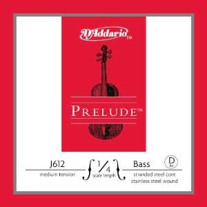  DAddario Prelude Bass Single D String, 1/4 Scale, Medium 