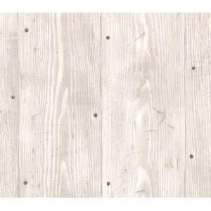 Straw Faux Wood Plank Wallpaper 