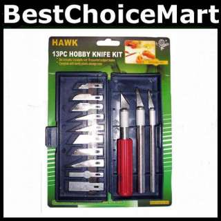 HAWK 13 Pc Hobby Knife Setw / 10 Blades PL1600 768537216003  