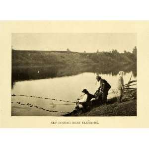 : 1911 Print Fishing Net Uleaborg Finland Finnish Fishermen Landscape 