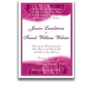  145 Rectangular Wedding Invitations   Fuschia Sunset Rose 