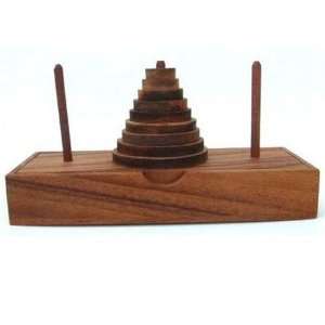  Tower of Hanoi Wooden Brain Teaser Puzzle: Toys & Games