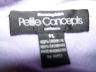  Petite Concepts Lilac Cashmere Sweater Sz PL Petite 