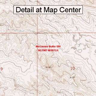 USGS Topographic Quadrangle Map   McGinnis Butte SW, Montana (Folded 