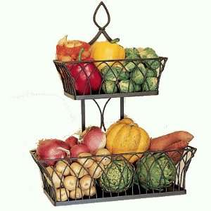 Southern Living at Home Farmhouse Tiered Basket Stand or Hang Metal 