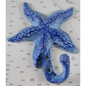  Iron Starfish Hook, Set of 2, Light Blue